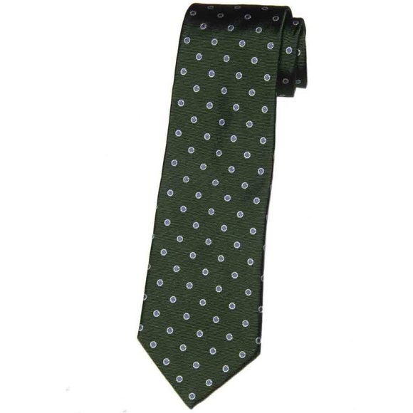 Brooks Brothers 346 Silk Tie Green Blue White Geometric Men's - Picture 1 of 2